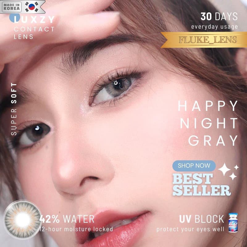คอนแทคเลนส์ รุ่น Happy Night รุ่นตาเซ็กซี่ ตาคม Luxzylens ใส่สบาย Made in Korea luxzy lens ve รูปที่ 6