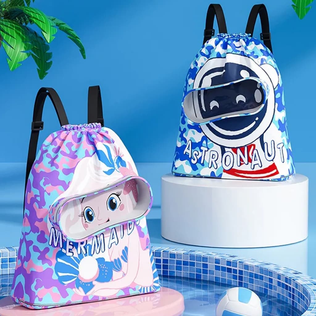 New!กระเป๋าว่ายน้ำเด็ก กระเป๋าใส่ชุด แยกส่วนเปียกและแห้ง กันน้ำ PVC ถุงใส่ชุดเปียก รูปที่ 9