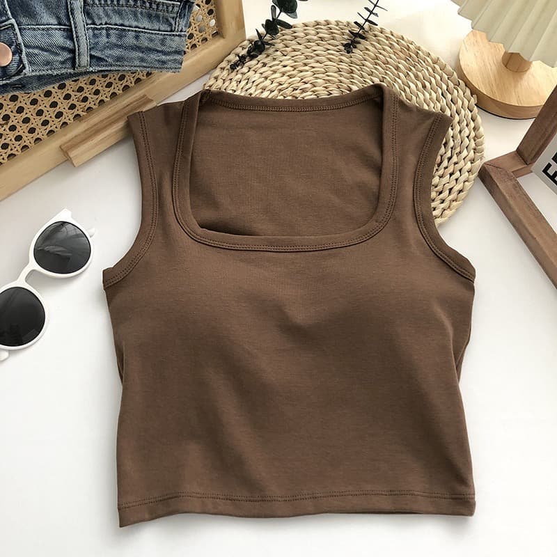 เสื้อกล้ามแฟชั่นแขนกุด B-074 เนื้อผ้านิ่มใส่สบาย มีฟองน้ำในตัว มีหลายสี รูปที่ 8