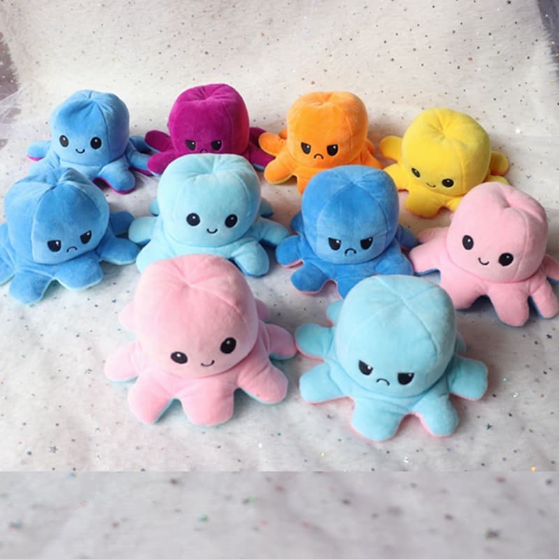ส่งจากไทย !! 32 สี ตุ๊กตาปลาหมึก 20cm ตุ๊กตาปลาหมึกเปลี่ยนหน้า กลับด้านสลับสี พลิกเปลี่ยนสีได้ รูปที่ 9