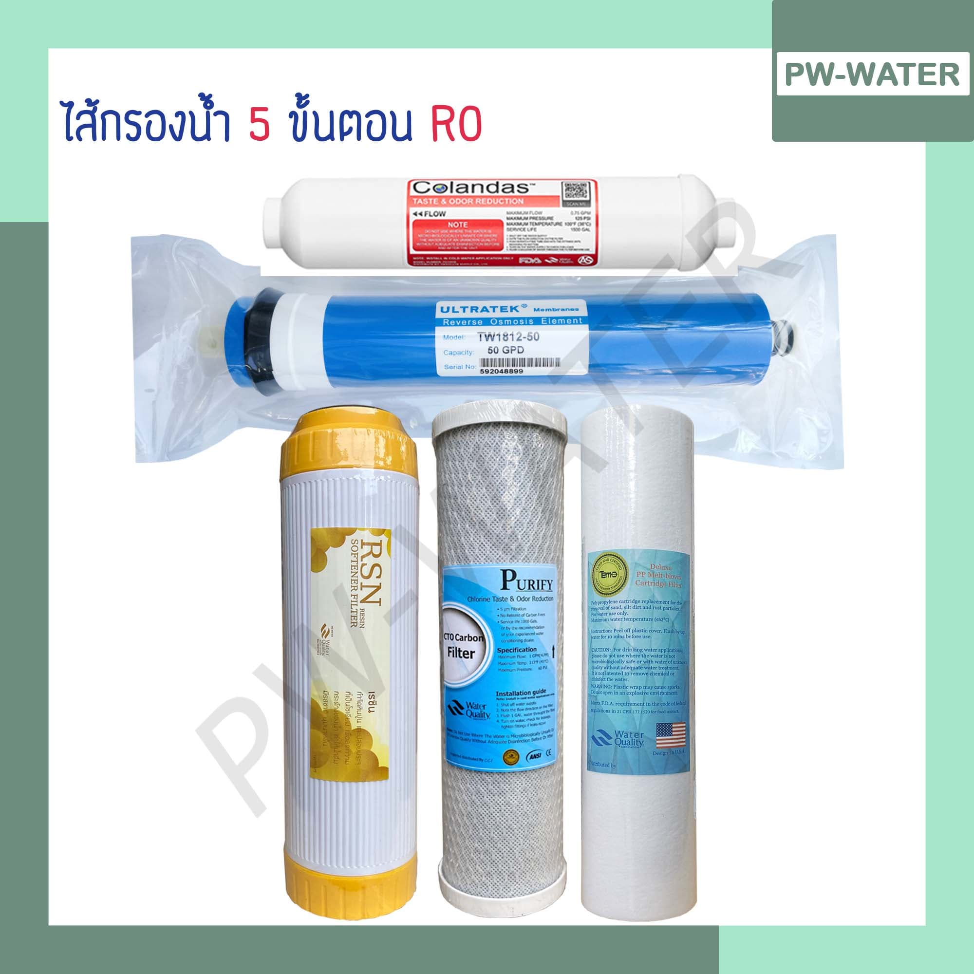 Colandas RO ไส้กรองน้ำดื่ม 5 ขั้นตอน รูปที่ 1