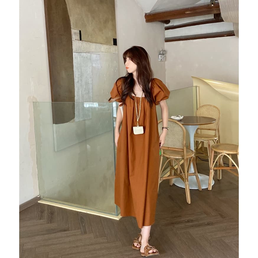 Cicishop เดรสยาวผ้าคอตตอนแขนพอง ดีเทลเว้าหลังลุคคุณหนูแอบแซ่บ รูปที่ 9
