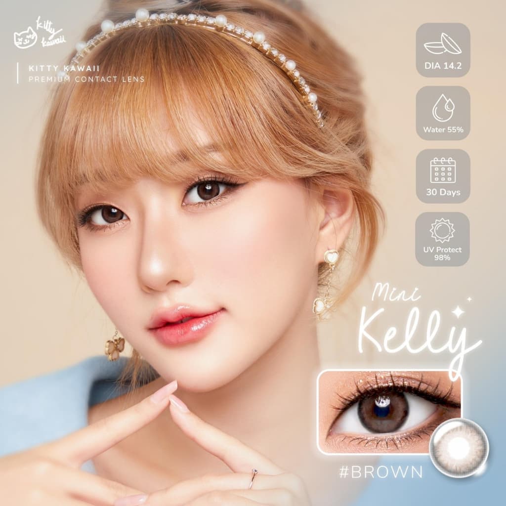 คอนแทคเลนส์Mini Kelly Brown / Gray ขนาดมินิขายดี รูปที่ 2