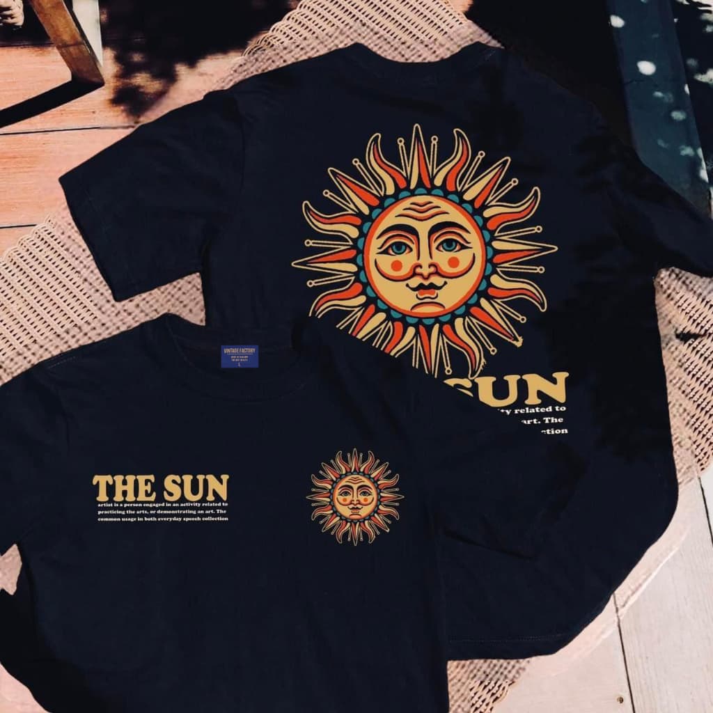 VINTAGE FACTORY เสื้อยืด Cotton100% THE SUN - เทคนิคซิลค์สกรีน สีจมลงเนื้อผ้าติดแน่นทนนาน รูปที่ 5