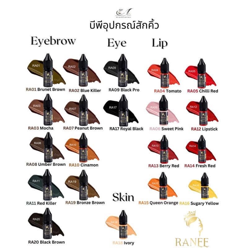 สี Ranee สีรานี สีรัชเชีย สีRanee เชคสีจากชาตสีที่ป้ายแขนก่อนสั่งชื้อนะคะ รูปที่ 1