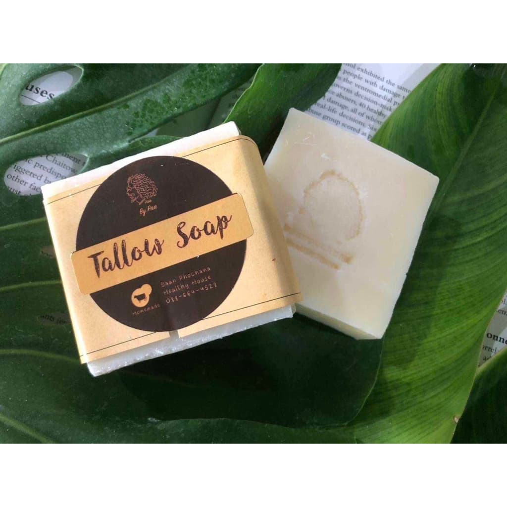 Tallow Soap สบู่ป๋า สบู่น้ำมันวัว หมอนอกกะลา สันติมานะดี สบู่มันเนื้อ รูปที่ 3