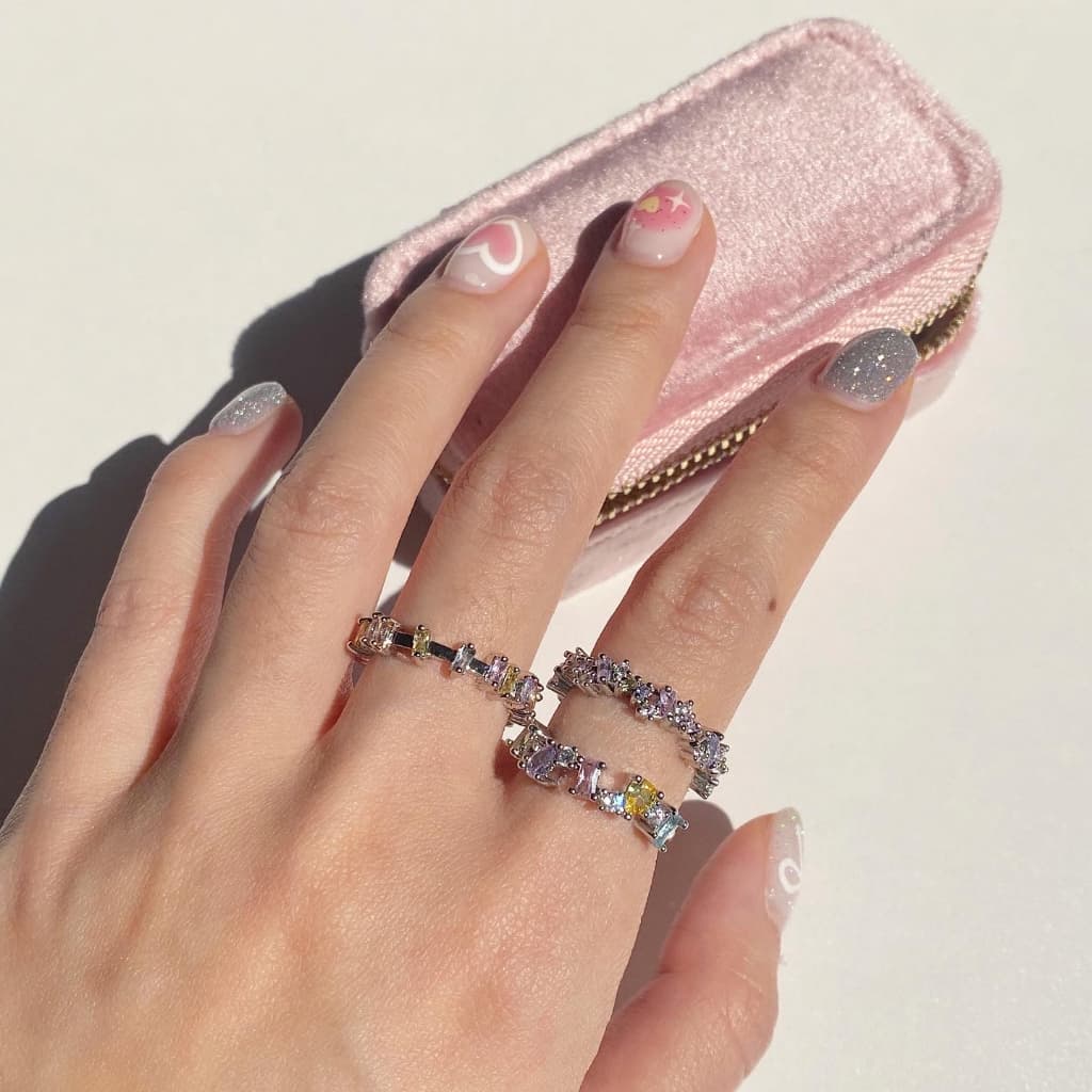Pastel Crystal Ring แหวนประดับเพทายสีพาสเทล รูปที่ 7