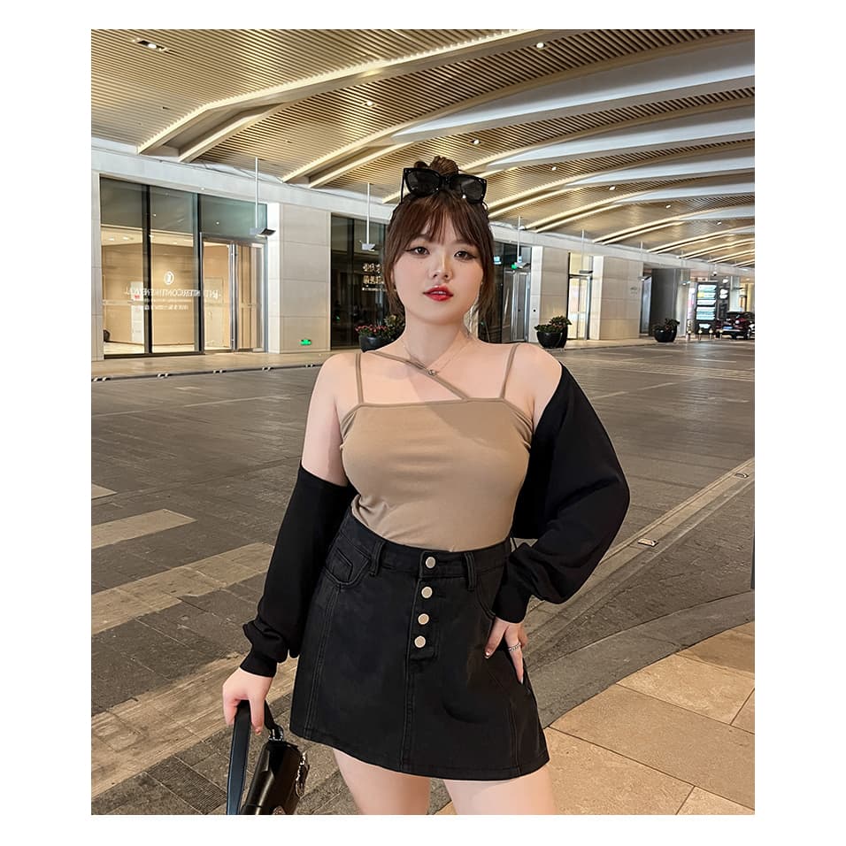 CiCi Plus+ กระโปรงกางเกงขาสั้น เอวสม็อค กระดุมหน้าแมทซ์ได้ทุกลุคน่ารักมาก รูปที่ 4