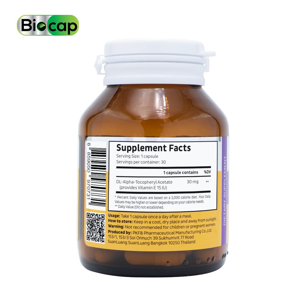 วิตามินอี ไบโอแคป Vitamin E Biocap วิตามิน อี ให้ วิตามินอี 15 IU รูปที่ 4