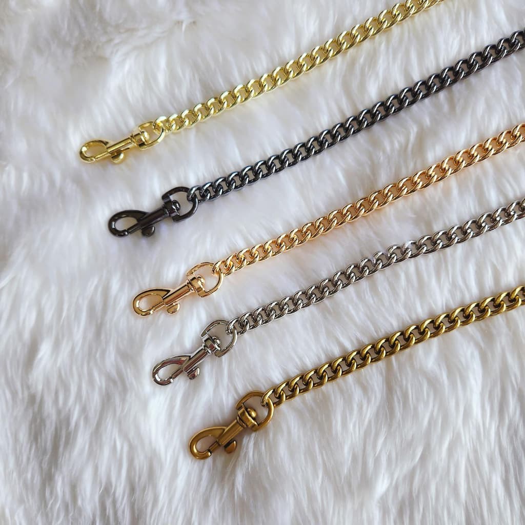 สายโซ่ สายกระเป๋าโซ่ สายโซ่โลหะ รุ่นโซ่มนหน้ากว้าง 8 mm. chain strap รูปที่ 6