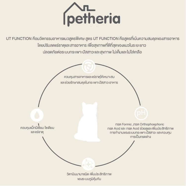 Petheria เพ็ทเทอเรีย อาหารแมว เกรนฟรี Project 32 Smart ลดน้ำหนัก UT ดูแล ระบบปัสสาวะ 1.5 กิโล รูปที่ 7