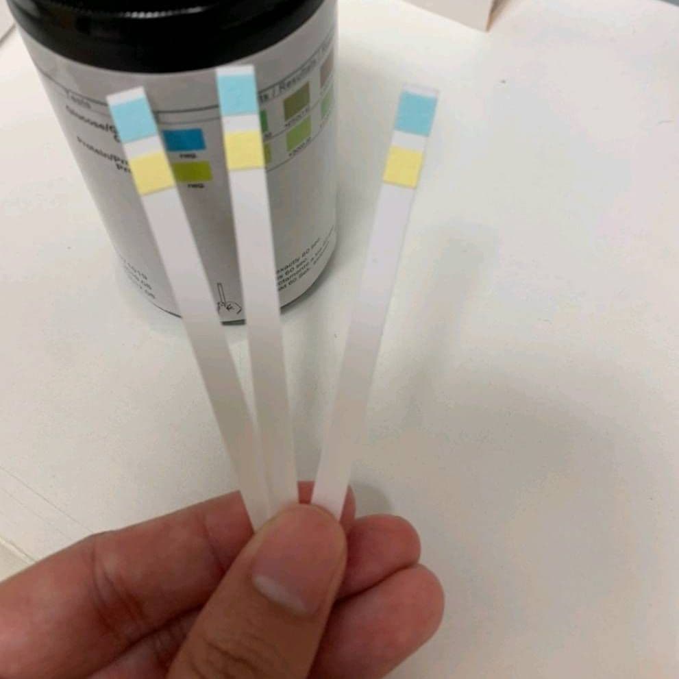 URINE STRIP 2Pที่ตรวจ ชุดตรวจCYBOWแผ่นตรวจเบา.หวาน ตรวจโปรตีนในปัสสาวะ​ แถบตรวจน้ำตาล น้ำตาล+โปรตีน รูปที่ 2
