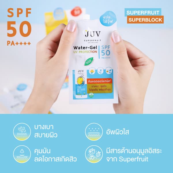 Juv Water Gel UV Protection SPF50 PA++++กันแดดพกพา 7 ml รูปที่ 9