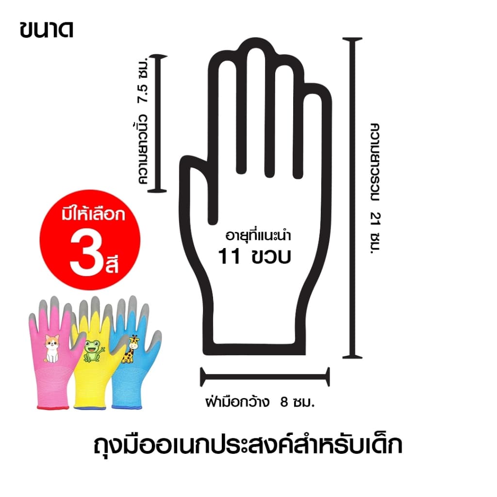 ถุงมือไนล่อนเคลือบยาง เคลือบยาง กันนํ้ามัน กันน้ำ กันบาด กันลื่น ทำสวน รูปที่ 2