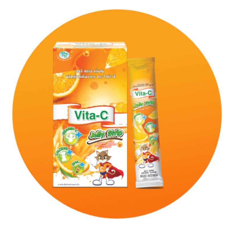 Vita-C jelly strip แบบซอง รสส้ม 10ซอง รูปที่ 2