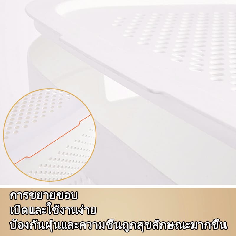 ส่งจากกทมตะกร้าผ้ามีฝาปิด ตะกร้าอเนกประสงค์ ตะกร้าผ้าพลาสติก จัดเก็บเสื้อผ้า เกาหลีความจุสูง ระบายอากาศได้ basket รูปที่ 4