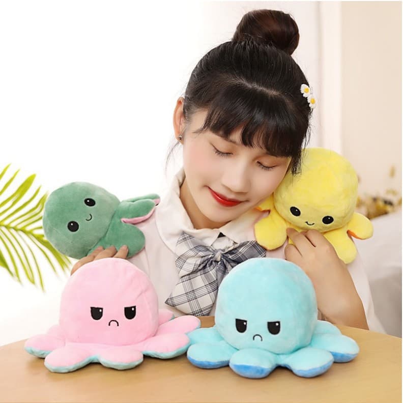 ส่งจากไทย !! 32 สี ตุ๊กตาปลาหมึก 20cm ตุ๊กตาปลาหมึกเปลี่ยนหน้า กลับด้านสลับสี พลิกเปลี่ยนสีได้ รูปที่ 3