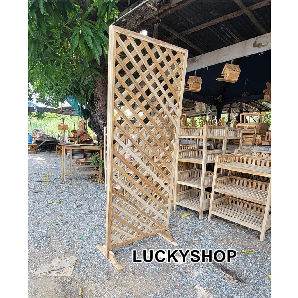 ฉากกั้นห้องไม้สัก 1 บาน ขนาด 60*150 cm. ตกแต่งบ้าน ตกแต่งสวน รูปที่ 6
