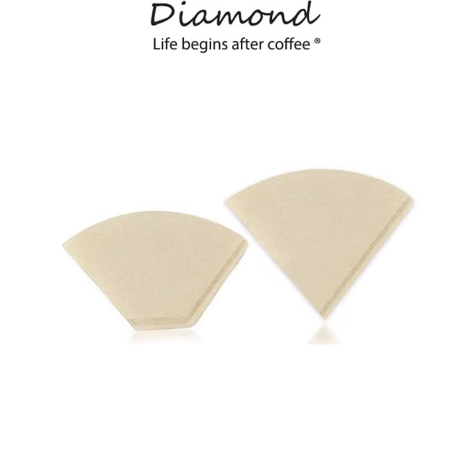 Diamond Coffee กระดาษกรองกาแฟดริป กระดาษดริปกาแฟ 100 แผ่น แบบหนา Drip Coffee Paper Filter V/U Shape กระดาษกรอง รูปที่ 1
