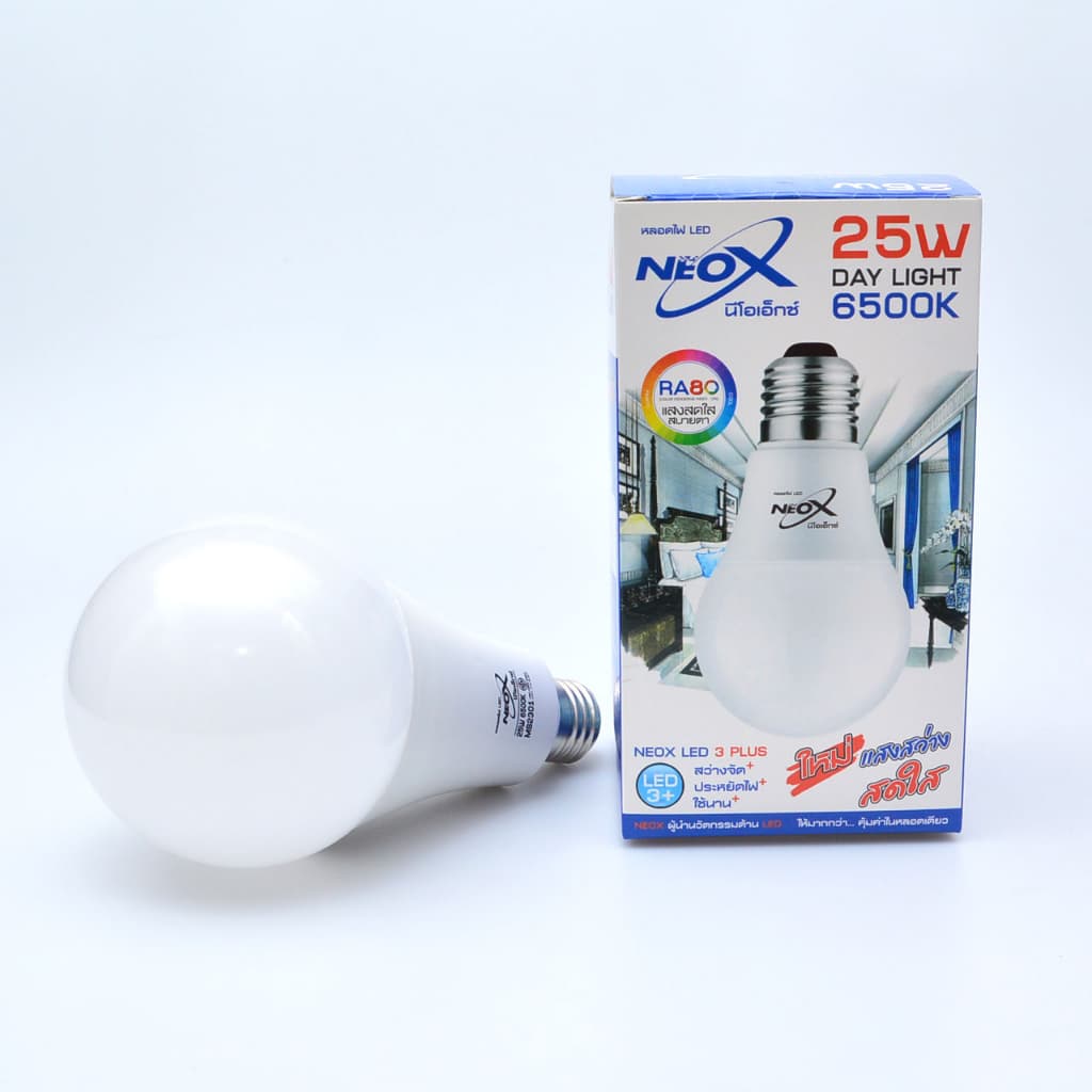 Neox Bulb 3W 5W 7W 9W 12W 15W 18W 25W แสงขาว 6500K แสงวอร์มไวท์ 3000K ถนอมสายตา ขั้วเกลียว E27 ประหยัดไฟ หลอดLED ถนอม รูปที่ 7