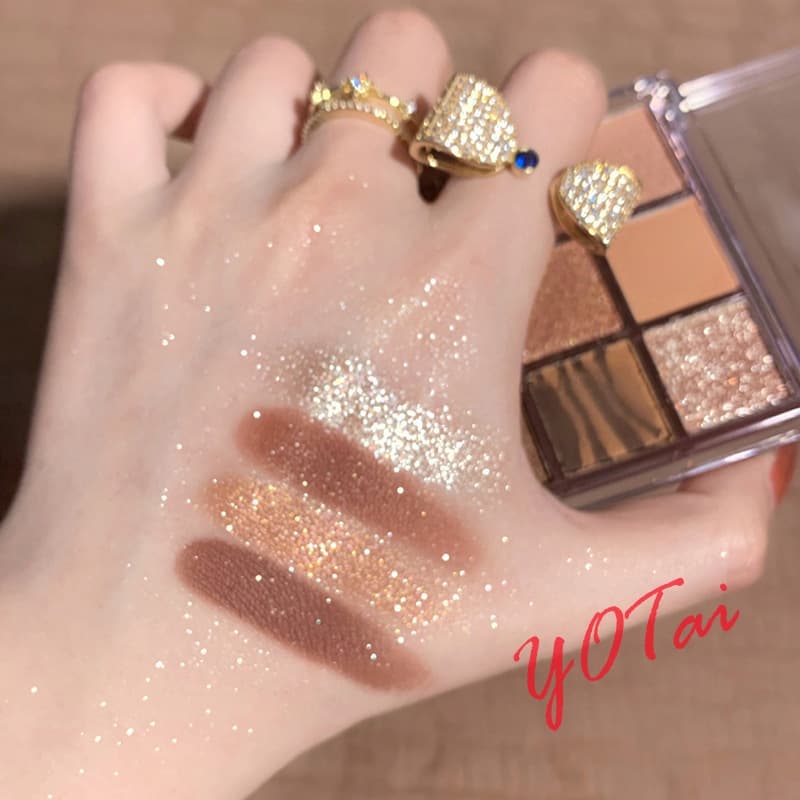 YOTAI อายแชโดว์ 9สี เนื้อกลิต​เตอร์​ สีสวย กันน้ํา ติดทนนาน รูปที่ 5