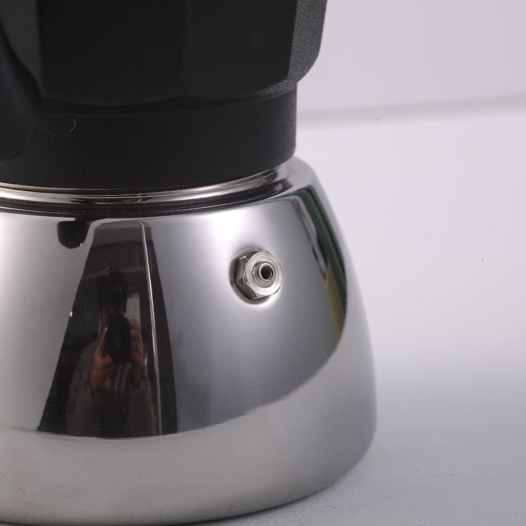 Moka Pot หม้อต้มกาแฟสด รุ่นไฮบริด หม้อ+ใส่กาแฟสแตนเลส xลอดภัย ทน ใช้กับเตาแม่เหล็กไฟฟ้า ได้ รูปที่ 6