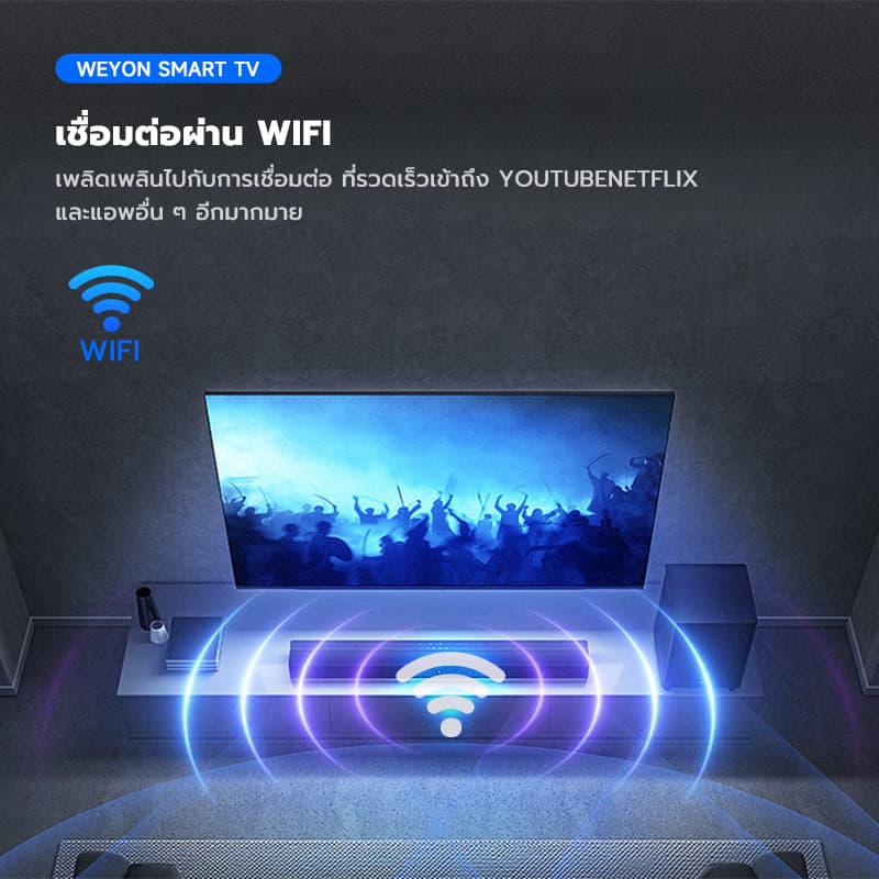 WEYON สมาร์ททีวี LED 32/40 นิ้ว รับชม Youtube/Netflix ได้โดยไม่ต้องใช้กล่องทีวี รูปที่ 4