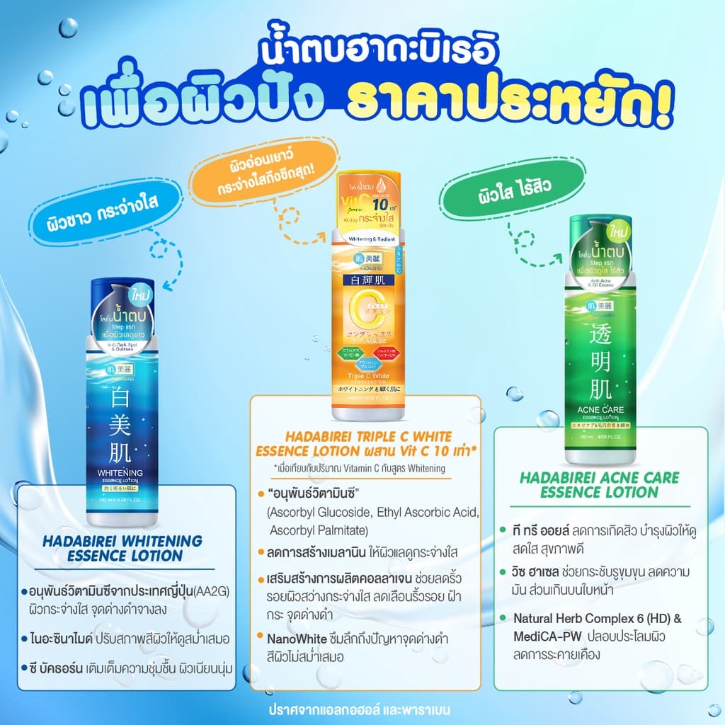 ฮาดะบิเรอิ เอสเซ้นส์ โลชั่น 180ml HADABIREI Essence Lotion 180ml รูปที่ 5