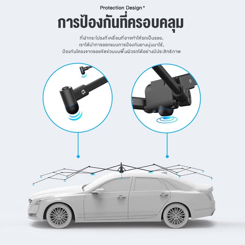 คนรักรถต้องรีบจัดร่มติดรถยนต์ ร่มกันแดดรถ กันแดด กันยางไม้ กันขี้นก อุปกรณ์เสริมรถยนต์ ประกอบพร้อมใช้งาน รูปที่ 4