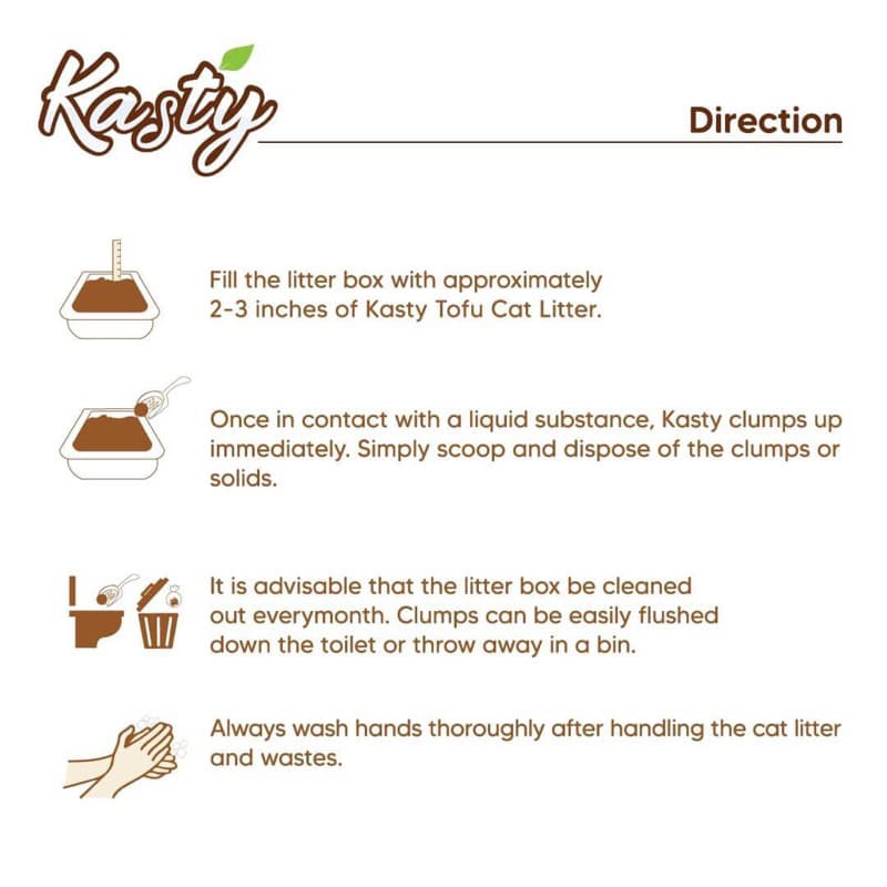 Kasty แคสตี้ ทรายแมวเต้าหู้ ธรรมชาติ 100% ขนาด 6 ลิตร ปราศจากฝุ่น ทิ้งชักโครกได้ รูปที่ 5