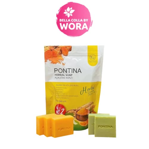 สบู่สมุนไพรพรทิน่า สบู่พรทิน่า สบู่โสมขมิ้น PONTINA HERBAL SOAP รูปที่ 1