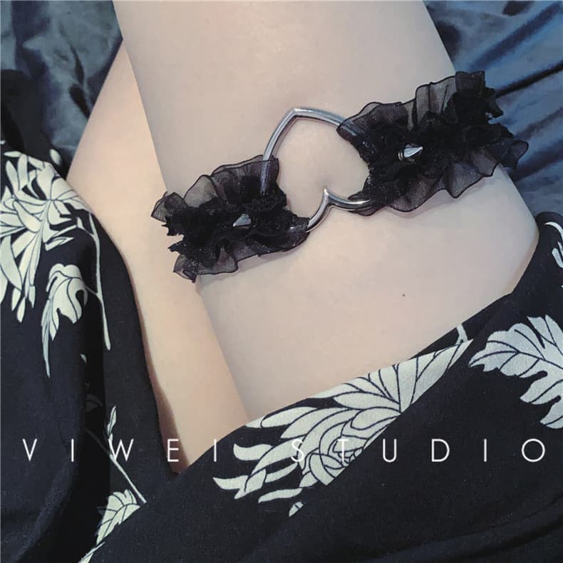 choker collar สร้อยคอลูกไม้โบว์ สร้อยคอระฆัง อุปกรณ์เสริมสุภาพสตรี ปลอกคอแม่บ้าน รูปที่ 3