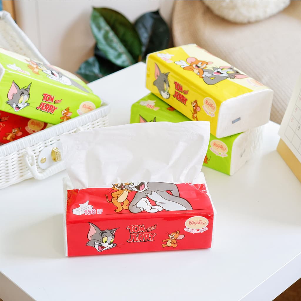 Simple : กระดาษทิชชู่ลายทอมแอนด์เจอร์รี่_Soft Pack 150 แผ่น x 5 ห่อ/แพ็ก รูปที่ 5