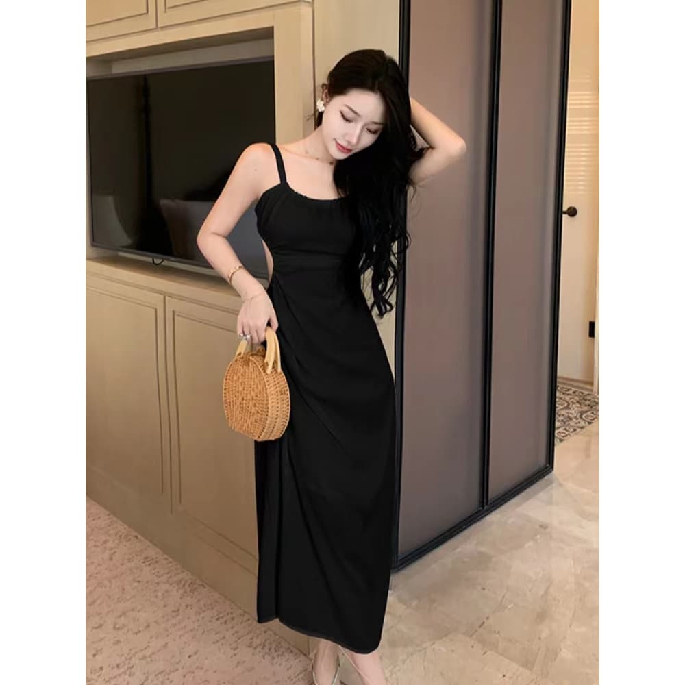 Cicishop เดรสยาวสายเดี่ยว ผูกเชือกได้ ดีเทลเว้าหลัง แซ่บมาก รูปที่ 8