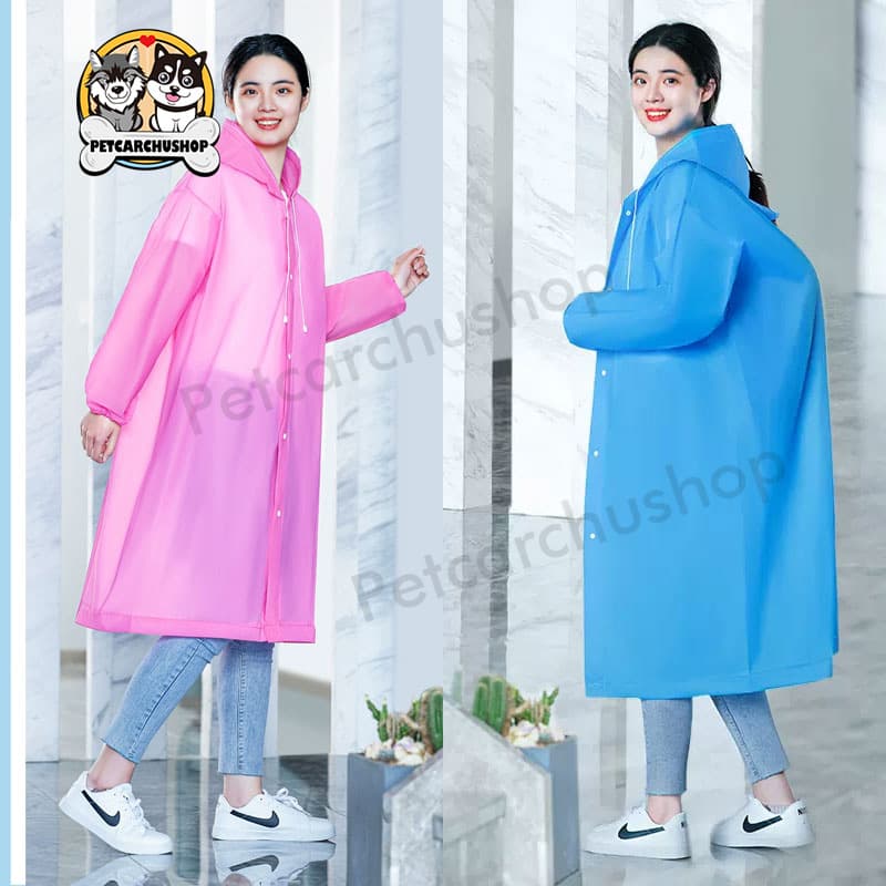 เสื้อกันฝน EVA เสื้อกันฝนแฟชั่น ชุดกันฝน Rain coats เสื้อกันฝนผู้ใหญ่ เสื้อกันฝนฉุกเฉิน 100 กรัม คุณภาพดี รูปที่ 2