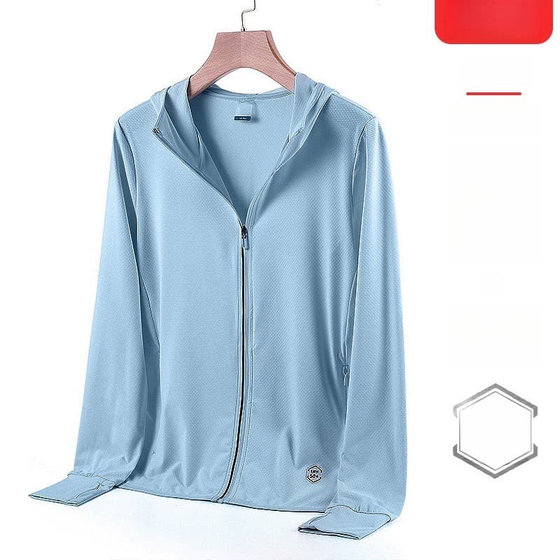 เสื้อแจ็กเก็ตกันแดดมีฮู้ด ป้องกันรังสียูวี ป้องกันแดด เหมาะกับฤดูร้อน สําหรับผู้ชาย รูปที่ 5