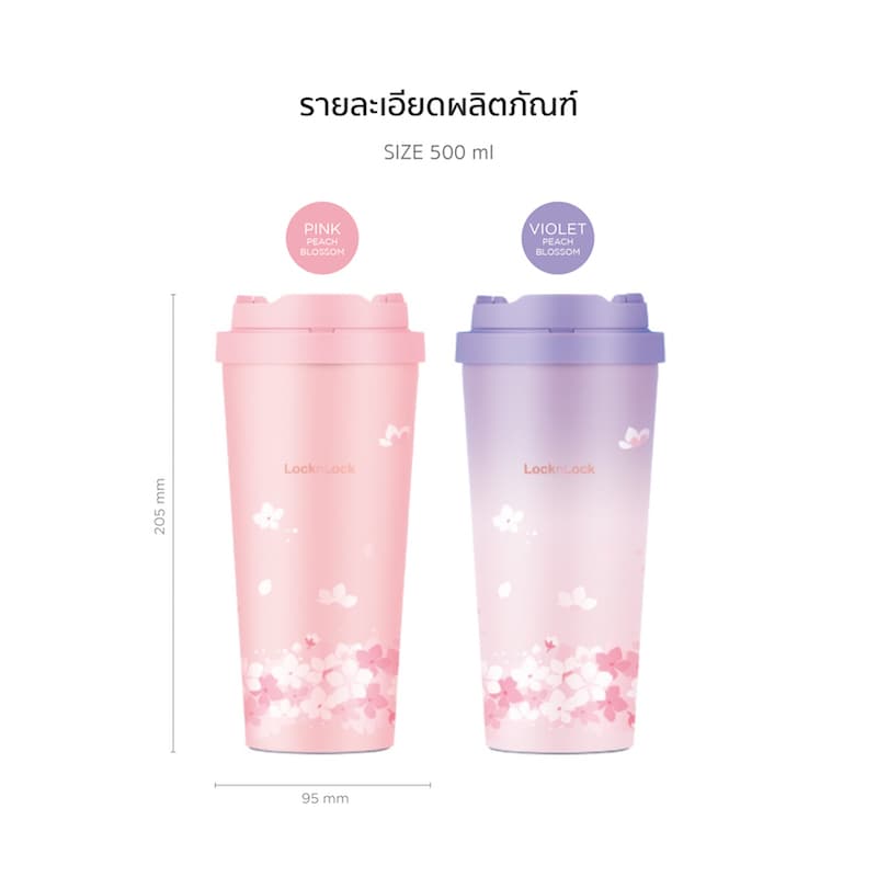LocknLock แก้วน้ำเก็บอุณหภูมิ Energetic One Touch Tumbler ความจุ 550 ml. รุ่น LHC3249 รูปที่ 3