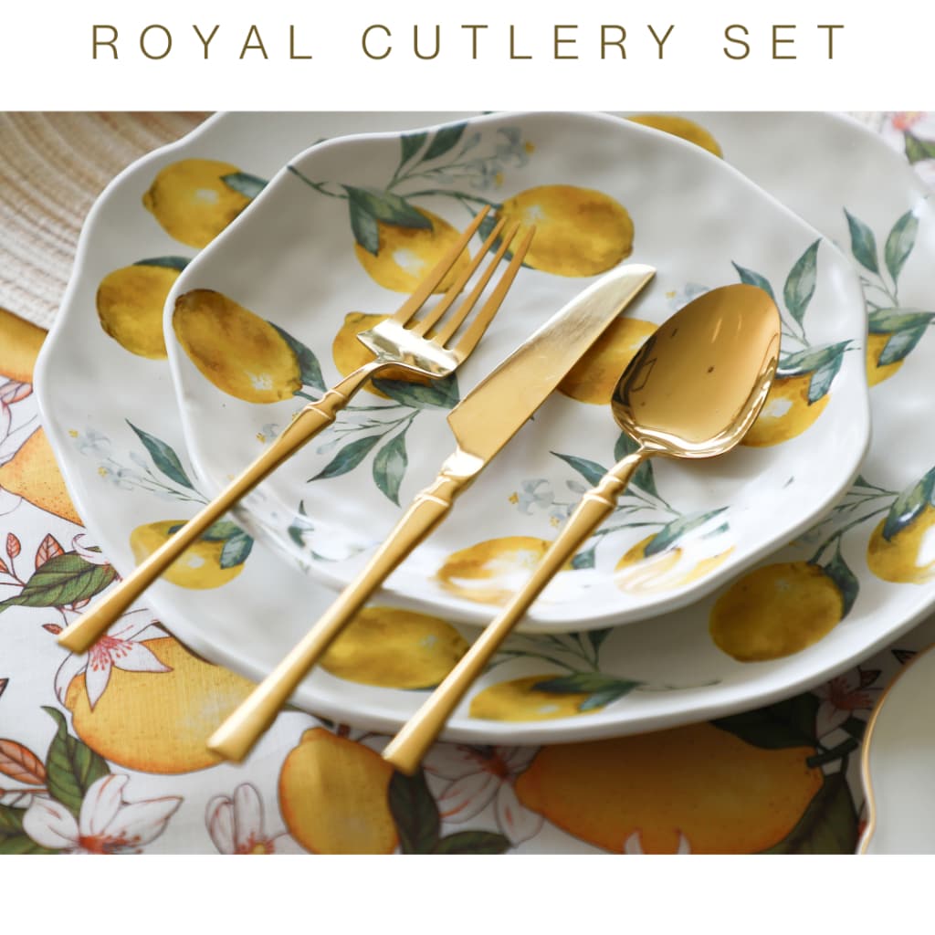 Violet Flamingo ชุดช้อนส้อมมีดและช้อนขนม 4 ชิ้น รุ่น Luxuria Cutlery Set วัสดุสแตนเลส สวยหรู น้ำหนักเบา ใช้ง่าย รูปที่ 6