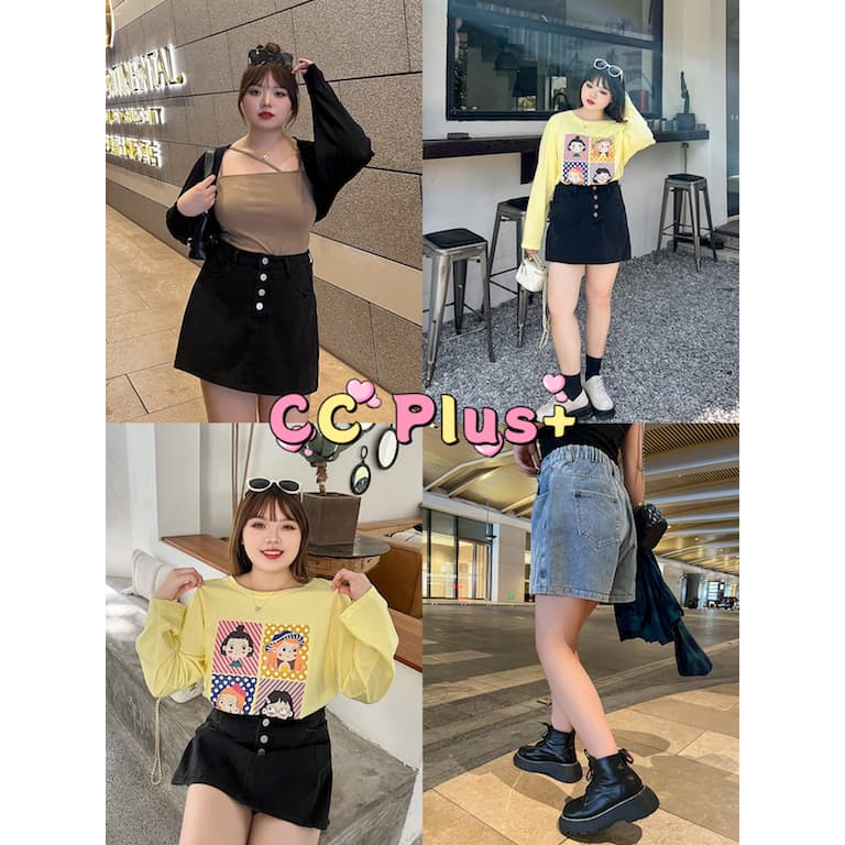 CiCi Plus+ กระโปรงกางเกงขาสั้น เอวสม็อค กระดุมหน้าแมทซ์ได้ทุกลุคน่ารักมาก รูปที่ 1