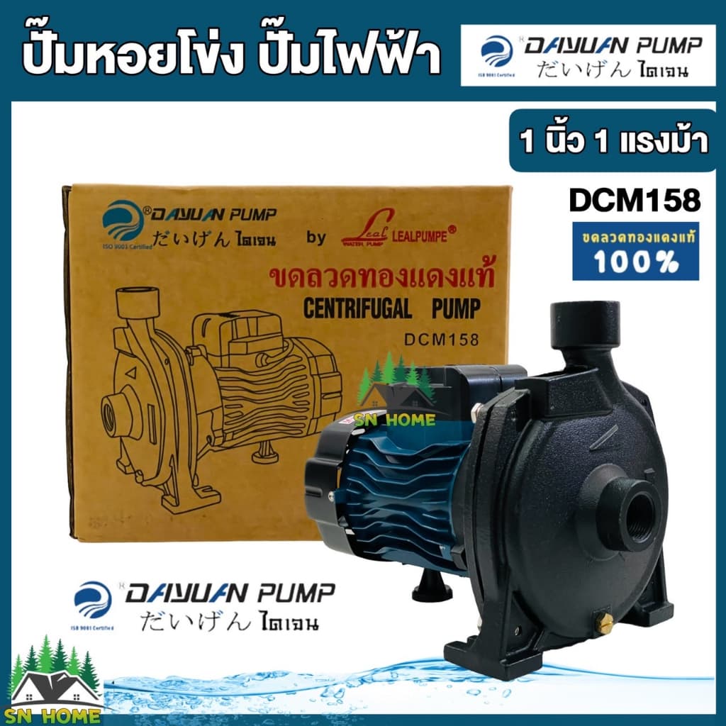 DAYUAN ปั้มน้ำไฟฟ้า ปั๊มหอยโข่ง 1นิ้ว 1HP 220V รุ่น DCM158 ขดลวดทองแดงแท้ 100% ใบพัดสแตนเลส ไดเจน ทน อึด รูปที่ 7