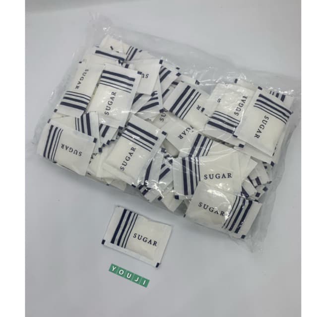 น้ำตาลทรายขาว 6 กรัม 100 ซอง / White sugar 6 g. 100pcs รูปที่ 1