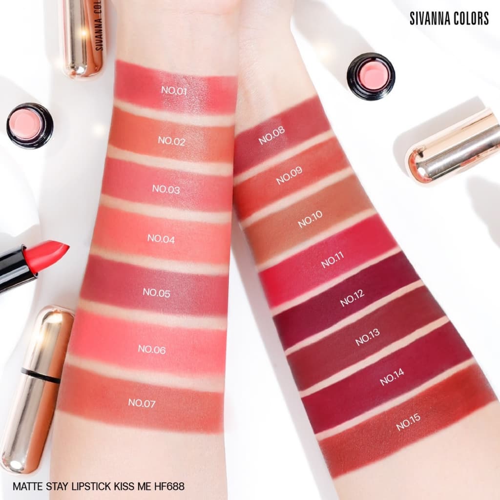 ของแท้ | ส่งเร็ว ลิป Sivanna Kiss Me Lipstick x ลิปสติก เนื้อแมท || HF688 รูปที่ 5
