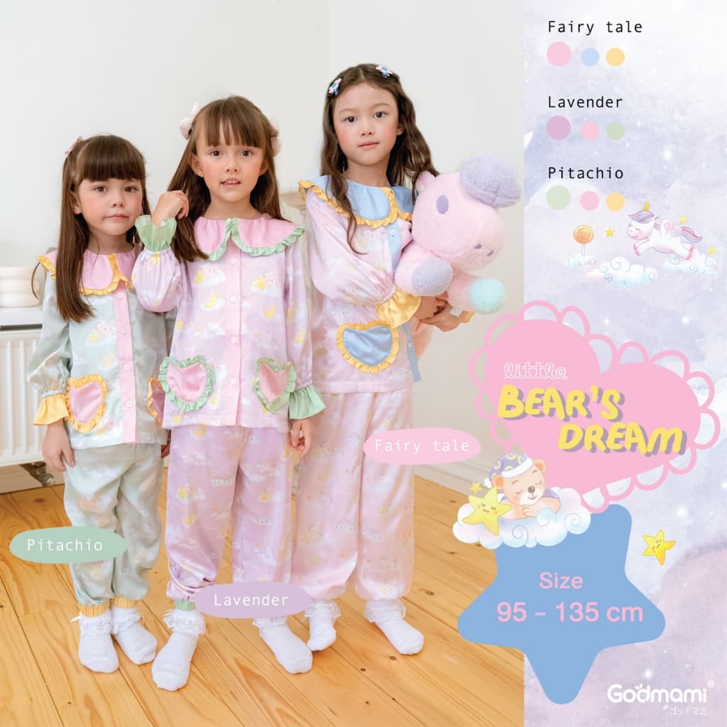 Godmami ชุดนอนเด็กนุ่มพริ้ว หลับสบาย Dream like a Unicorn รุ่น Little Bear’s Dream รูปที่ 3