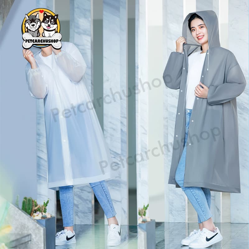 เสื้อกันฝน EVA เสื้อกันฝนแฟชั่น ชุดกันฝน Rain coats เสื้อกันฝนผู้ใหญ่ เสื้อกันฝนฉุกเฉิน 100 กรัม คุณภาพดี รูปที่ 3