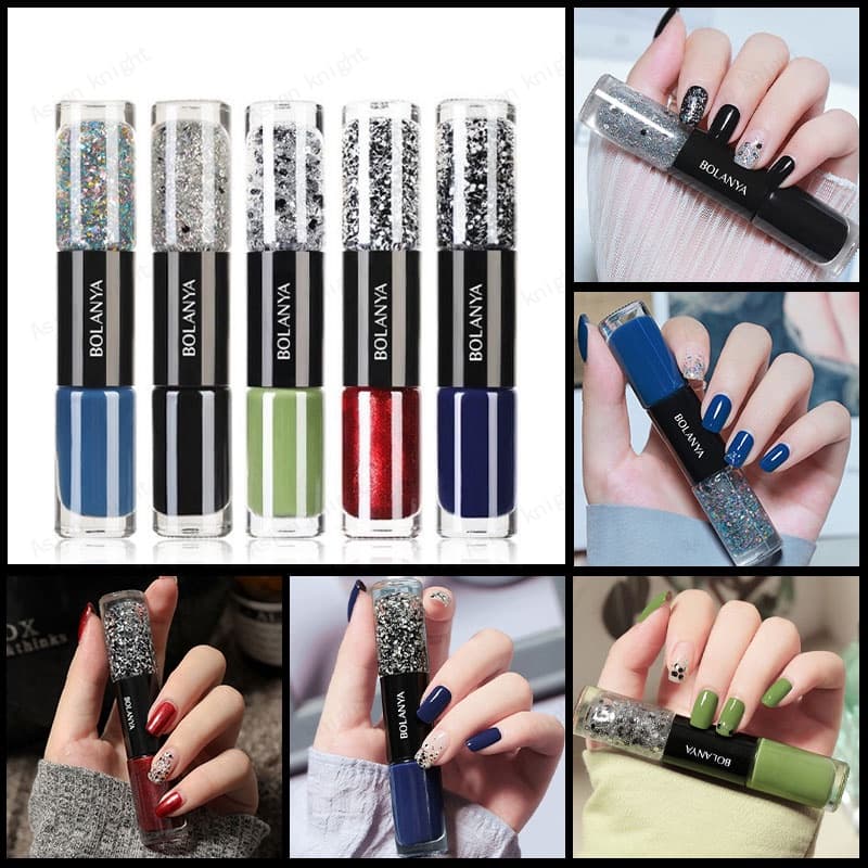 สีทาเล็บ สีทาเล็บเจลไม่อบ BOLANYA ยาทาเล็บ สีทาเล็บกึ่งเจล 2 in 1 สีทาเล็บกึ่งเจลไม่ต้องอบ ไม่ต้องอบ ลอกได้ รูปที่ 8
