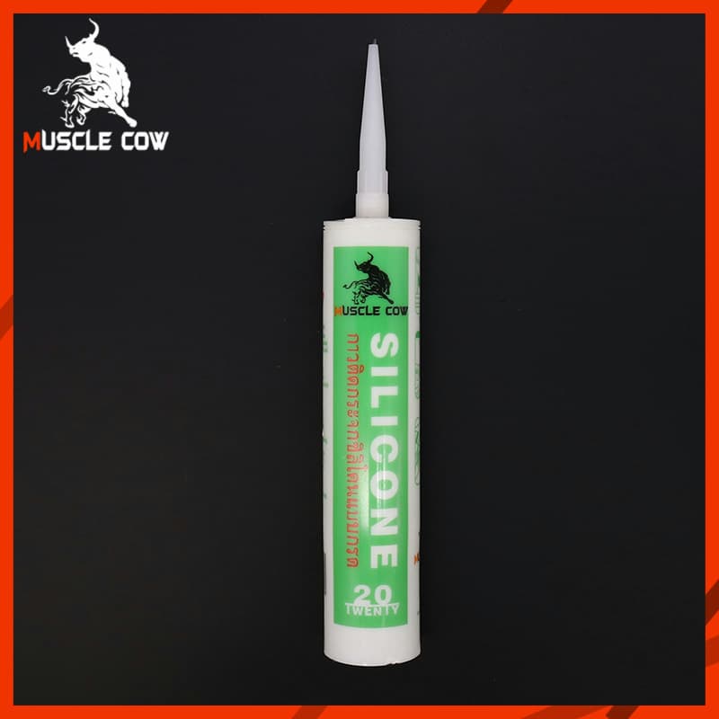 MUSCLE COWซิลิโคน อุดรอยรั่ว กันน้ำซึม ปืนยิงกาว ไม่กัดผิวกระจก ใช้ติดวัสดุได้หลากหลาย เช่น PVC ไม้ คอนกรีต เหล็ก กระจก รูปที่ 7