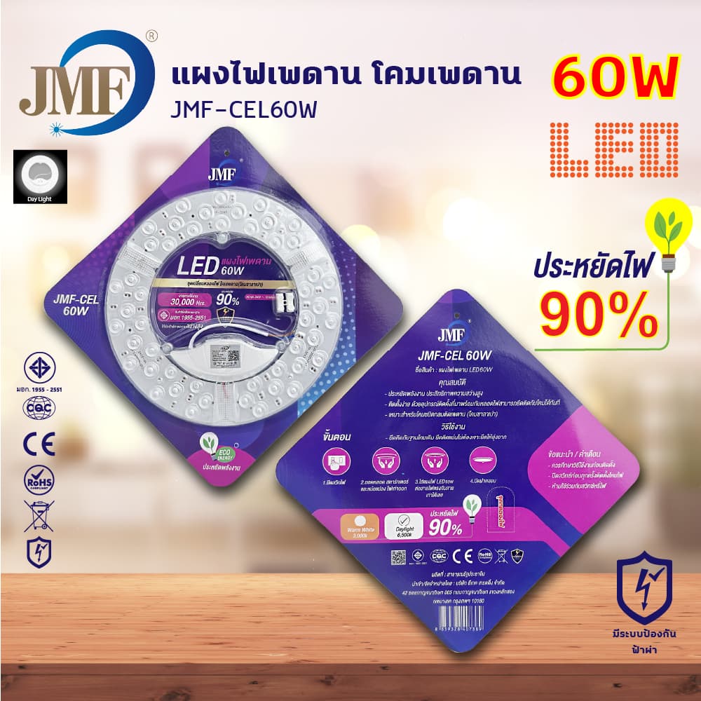 JMF แผงไฟแม่เหล็ก แผ่นชิป แผ่นชิพ แผงไฟ ไฟเพดานLED โคมไฟเพดาน ขนาด 28W/36W/48W/60W/72W แผงไฟพดาน LED กลม รูปที่ 3