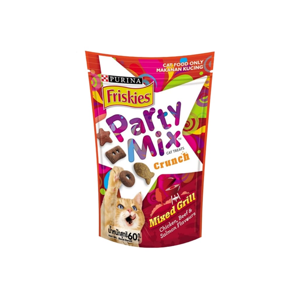 ขนมแมว Friskies Party Mix ฟริสกี้ส์ ปาร์ตี้ มิกซ์ และ Felix Play Tubes ขนาด 50 - 60 กรัม Cat Snacks หอม อร่อย รูปที่ 4
