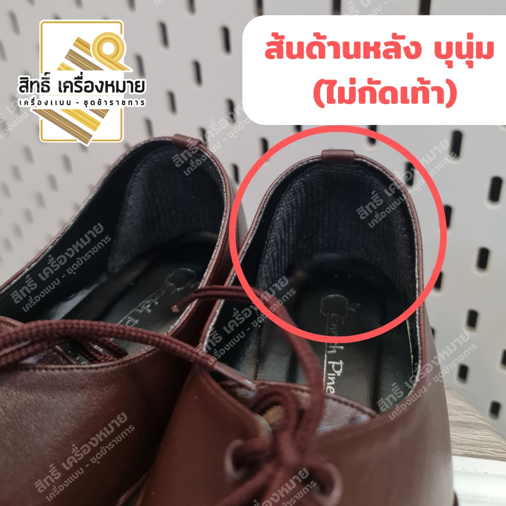 รองเท้าลูกเสือหญิง ครู ผู้กำกับ รองผู้กำกับ แบบผูกเชือกมีส้น สีน้ำตาลเข้ม รูปที่ 6