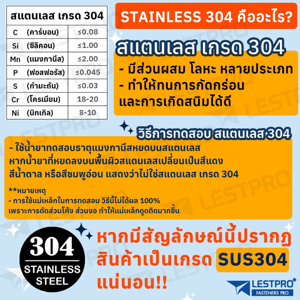 น็อต M4 M5 M6 M8 หัวจมแบน จมดาว หัวกลมแบน สแตนเลส 304 สกรู LESTPRO900F Round Flat Star Socket Machine Screw SUS304 รูปที่ 7